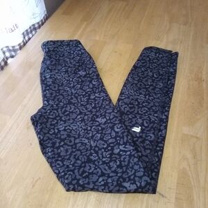 Fabletics Motion365 Womens Workout Leggings Stretch Black / Grey Design Size S